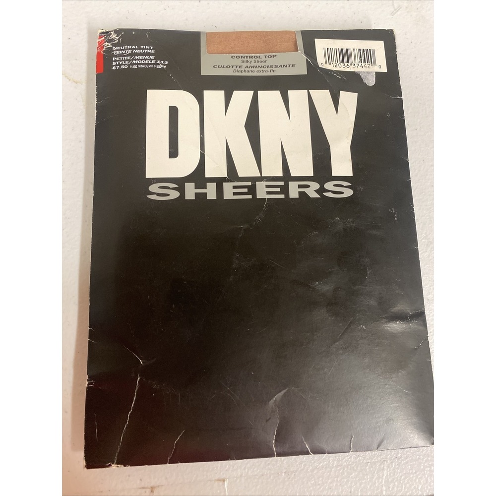 Vintage 1997 DKNY Silky Sheer Control Top Pantyhose Neutral Tint Petite